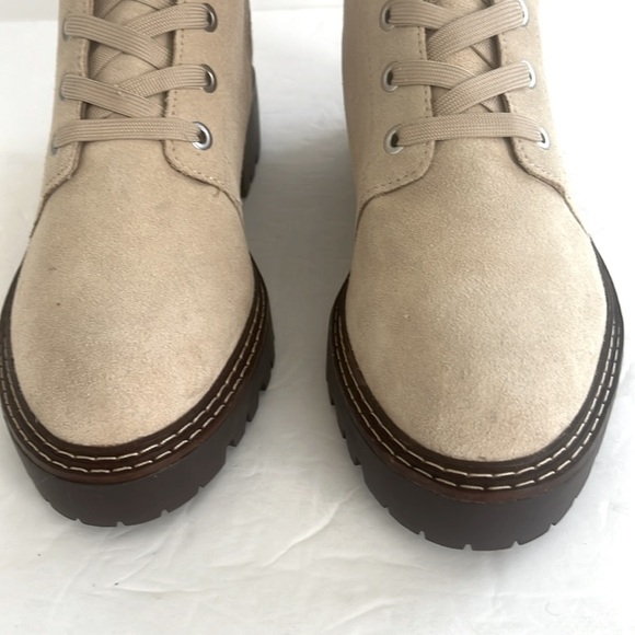 NORDSTROM Noomonie Weather Repellent Leather Suede Tan Lace-Up Boots Size 7 NEW - Picture 9 of 12
